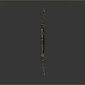 Intricate Decorative Bow with Golden Accents Brown Body Bowstring and Arrow as Traditional Weapon Design