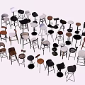 Various Modern Bar Stools With Different Designs For Home And Kitchen Use 3d model