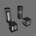 Modern Outdoor Lights With Grid Pattern And Warm Glow For Garden Patio Decor