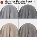 Gray Beige Colored Fabric Headscarf Components With Soft Draping Textures 3d model