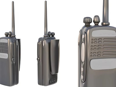 Modern Walkie Talkie Digital Device With Antenna Buttons And Speaker Grilles 3d model