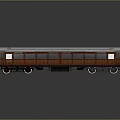 Vintage Train Carriage Red Body With White Roof And Multiple Windows