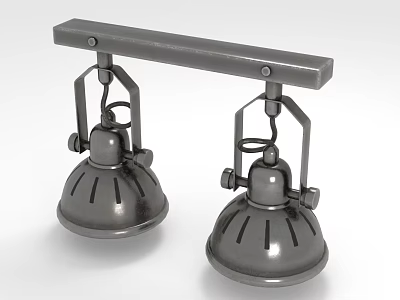 Industrial Style Furniture Pendant Lights With Metal Bell Shades And Dual Fixture Design 3d model