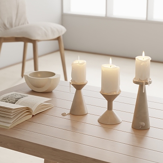 Modern Candlestick Candle Ornaments 3d model