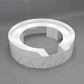 Modern Circular White Reception Desk With Elegant Marble Texture And Sleek Design 3d model