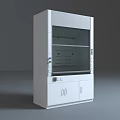 Laboratory Fume Hood Cabinet With White Design Glass Door And Storage Compartments