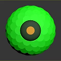 Green Sequined Spherical Clothing Accessory With Yellow Top Decoration For Apparel