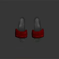 Red Textured Slippers with Gray Comfortable Soles for Daily Casual Wear