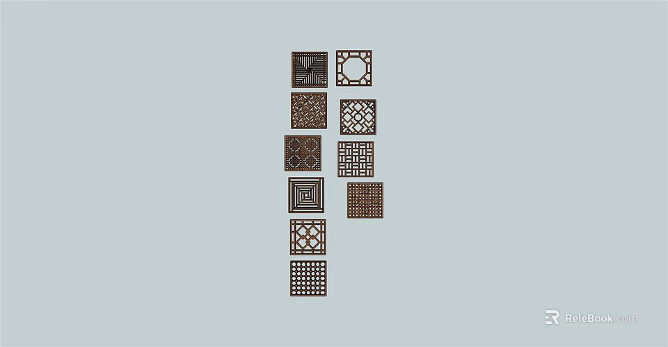 Traditional Decorative Room Dividers With Intricate Geometric Laser Cut Patterns For Home Decor 3d model 