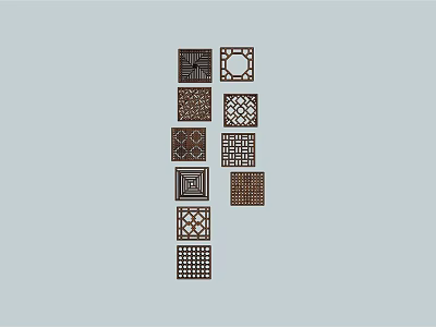 Traditional Decorative Room Dividers With Intricate Geometric Laser Cut Patterns For Home Decor 3d model