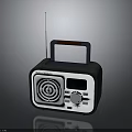 Retro Radio King Portable FM Radio With Green Display Antenna Handle And Knob