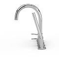 Modern Stainless Steel Kitchen Sink Faucet With Polished Finish And Multiple Handles