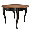 Elegant Round Wooden Dining Table Set With Four Upholstered Chairs 3d model