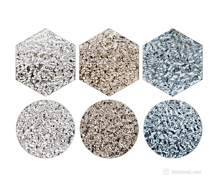 Modern Textured Wall Decor Set With Hexagon And Circle Shapes For Home 3d model 