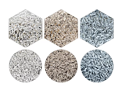 Modern Textured Wall Decor Set With Hexagon And Circle Shapes For Home 3d model