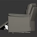 Modern Gray Leather Reclining Sofa With Three Seater And Adjustable Footrests