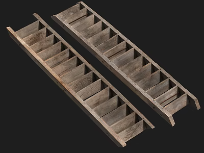 modern ladder wooden ladder staircase 3d model