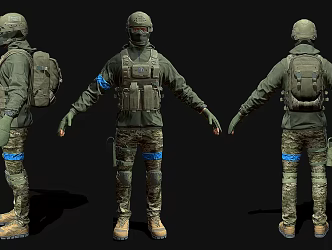 Infantry Soldier Game Figure Field Troops Soldier Game Role War 3d model