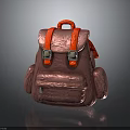 Pink 3D Rendered Backpack With Red Straps Metal Buckles And Reflective Surface