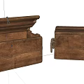 Vintage Wooden Boxes With Open Lid And Closed Design Featuring Metal Latches