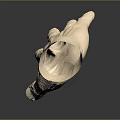 Realistic 3D Human Hand Model With Fine Hair On Dark Reflective Background
