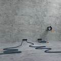 Durable Household Hooks Holding Blue Ropes With Yellow Ends On Gray Wall