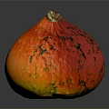 Ripe Orange Red Pumpkin With Smooth Texture On Dark Background And Reflection 3d model