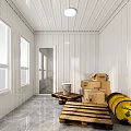 Waste Sorting Room With Color Coded Recycling Bins Marble Floor And Windows