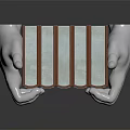 White Gloved Hands Holding Neatly Stacked Red Cover Books On Dark Reflective Surface