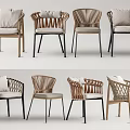 Stylish Leisure Chairs With Rattan Weave And Cushioned Seats In Various Designs