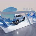 Blue Dongfeng Nissan X TRAIL Car Display With Snowflake Decorations Scene