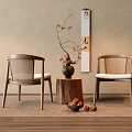 Casual table and chair combination 3d model
