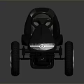 Sleek Blue Kids Go Kart With Streamlined Body Gray Seat And Black Wheels