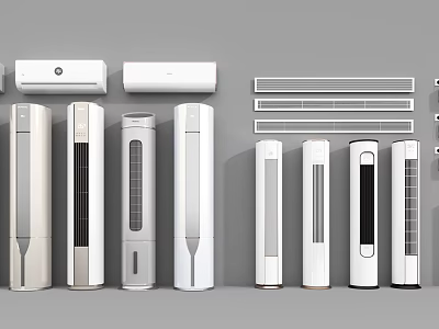 Variety Of Air Conditioners And Fans Displayed 3d model