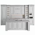 White Kitchen Cabinets With Marble Countertop Central Island And Interior Design