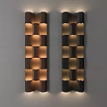Modern Square Shaped Wall Lamps With Warm Lighting Mounted On Gray Wall 3d model