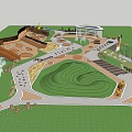 Playground Park Design With Slides Pathways Animal Sculptures Green Lawn And Activity Areas