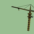 modern crane tower cap type tower crane 3d model