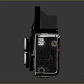Vintage Rolleiflex Twin Lens Reflex Camera With Classic Black Body And Metal Parts