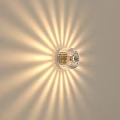 Modern Transparent Glass Wall Lamp With Striped Design And Radiant Light Effect