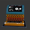 Self Service Payment Terminal With Digital Cost Display Cash Card Options And Red Buttons