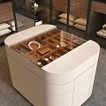 Modern Walk-in Closet Interior With Glass Doors Built-in Wardrobes And Central Storage Island