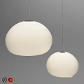 Minimalist Modern White Spherical Pendant Lights Hanging Against Gray Background