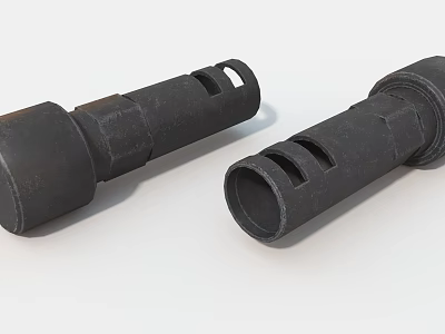 Two Black Metal Tubular Household Items With Holes And Threads Design 3d model Two Black Metal Tubular Household Items With Holes And Threads Design 3d model