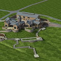 Luxury Residential Estate With Expansive Green Lawn Circular Driveway And Courtyard Design
