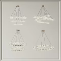 Modern Elegant Chandeliers With Circular Crystal Ring Design And Metal Hanging Structure