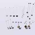 Modern Hanging Chandeliers with Round Bases and Black White Brown Color Designs