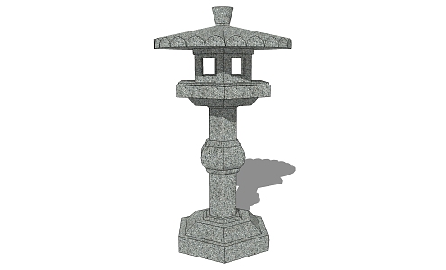 Chinese lawn lamp gabion lamp 3d model