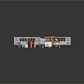 Vintage Subway Train Car with Station Turnstiles Billboards Signs and Trash Bins