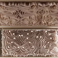 Artistic 3D Ceiling Design with Intricate Wavy Texture and Integrated Lighting in Golden Frame